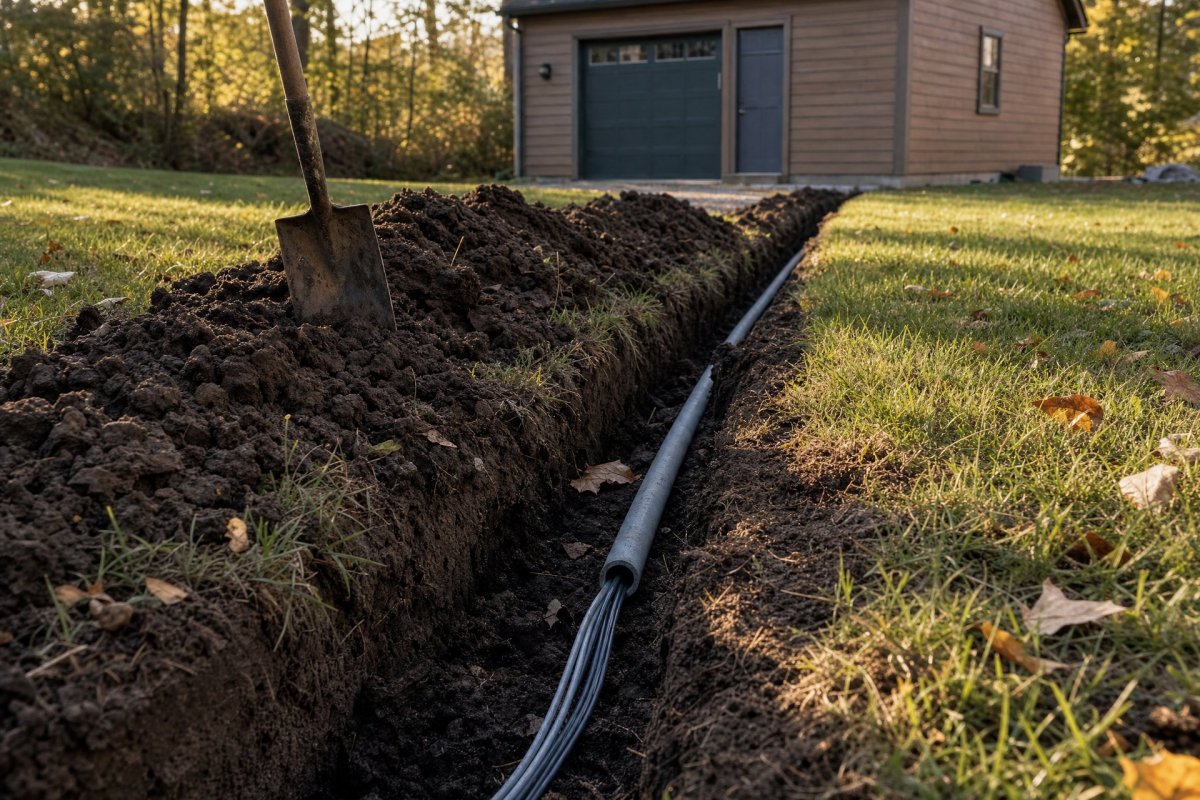 Running Power to a Detached Garage, Shed, or Barn? What Underground Electrical Installation Actually Involves